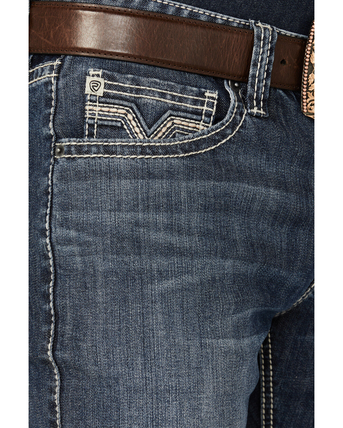 Rock & Roll Denim Men's Rifle Dark Vintage Wash Skinny Stretch Denim Jeans