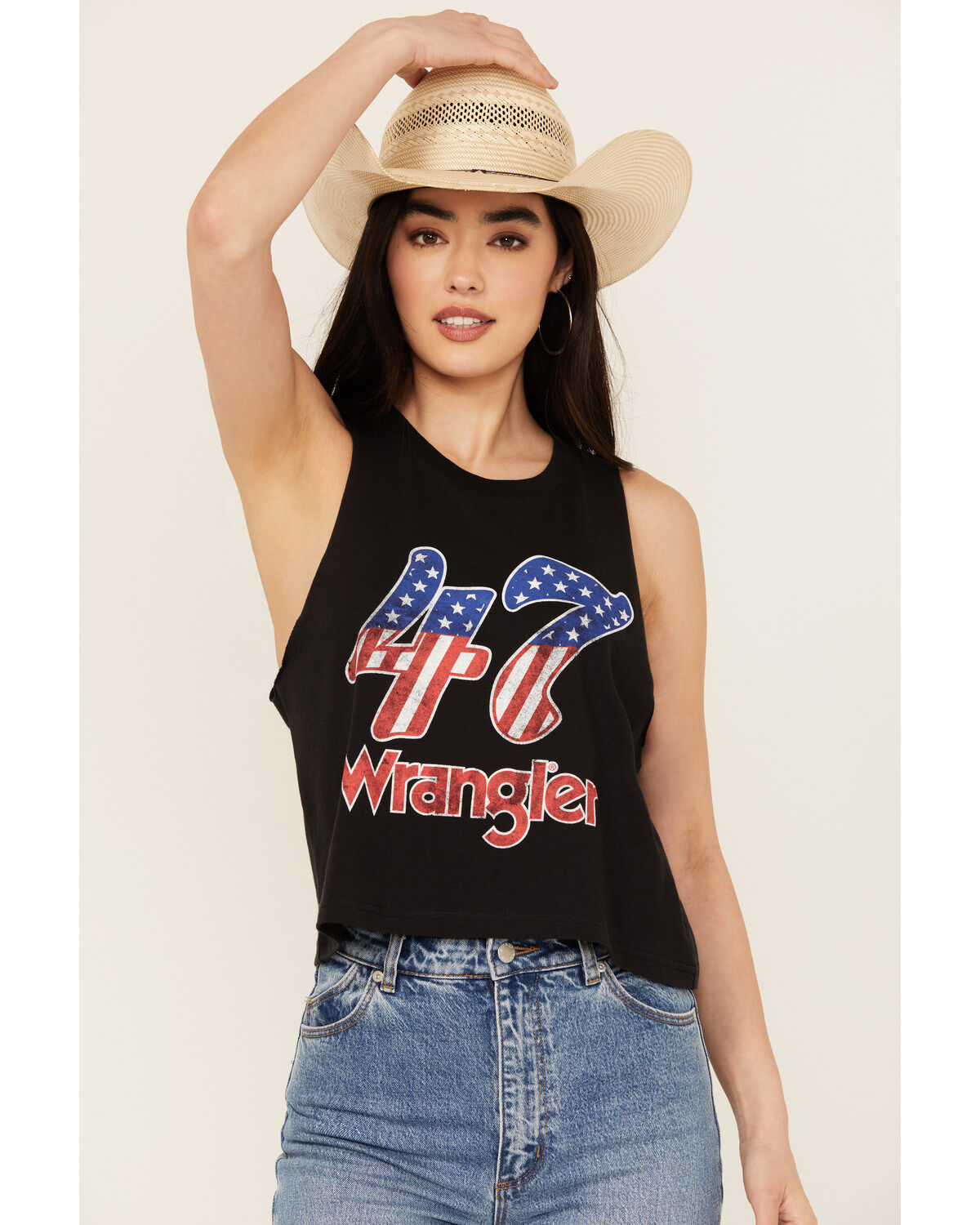 Wrangler Women's 47 Americana Festival Cropped Graphic Tank