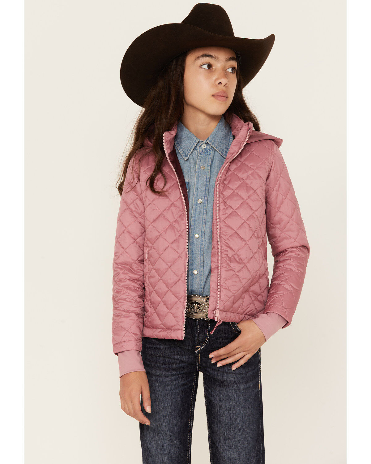 Shyanne Girls' Diamond Hooded Puffer Jacket