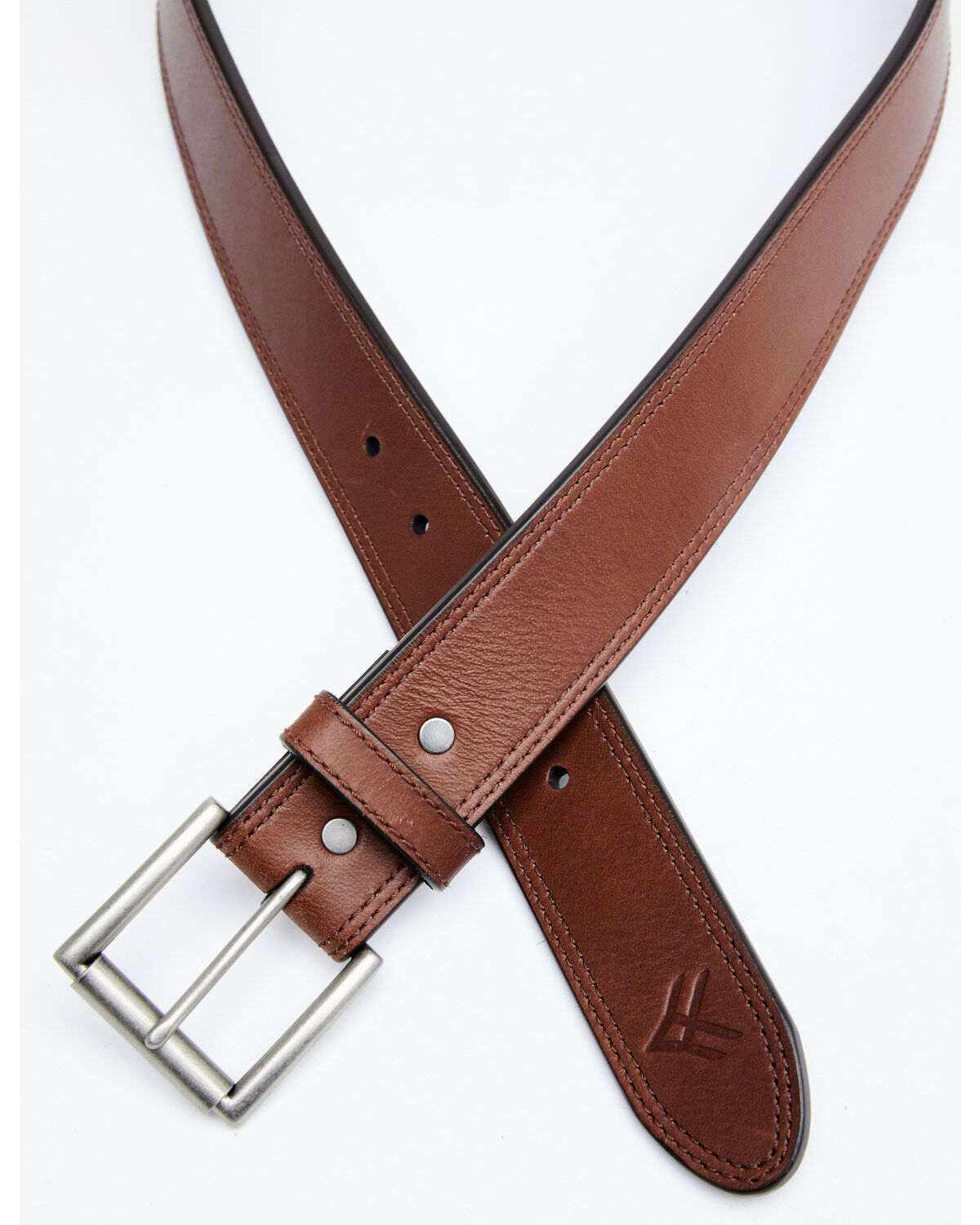 Hawx Men's Embossed Tip Brown Work Belt