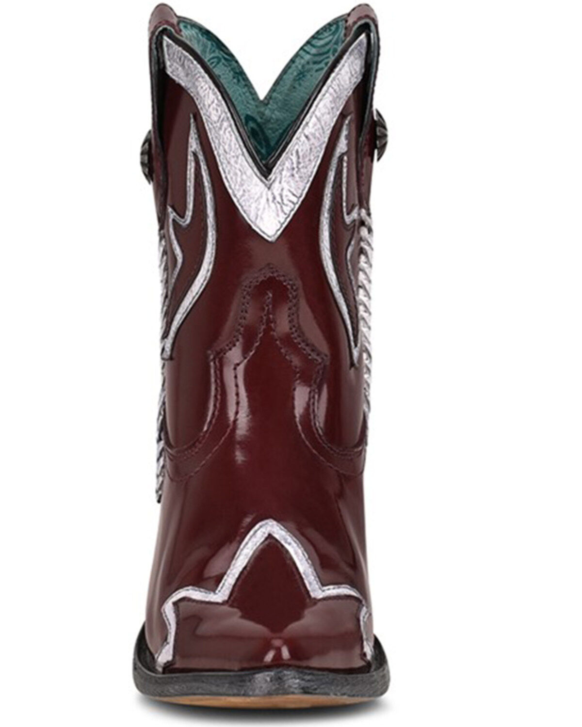 Corral Women's Burgundy Embroidery Western Booties - Snip Toe