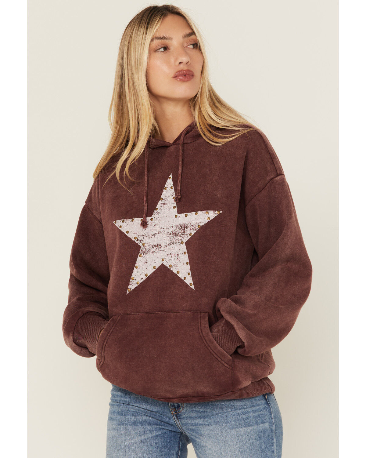 Youth in Revolt Women's Studded Star Graphic Hoodie