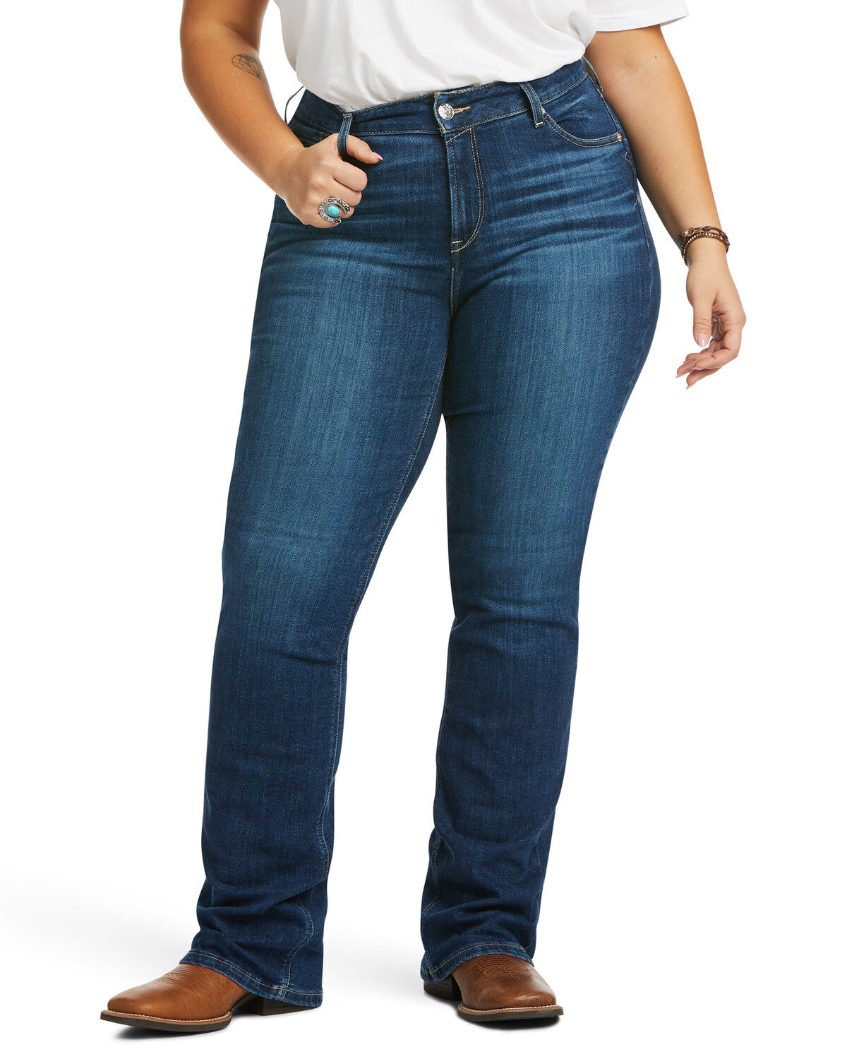 Ariat Women's R.E.A.L Perfect Rise Abby Stretch Straight Mackenzie Jeans - Plus