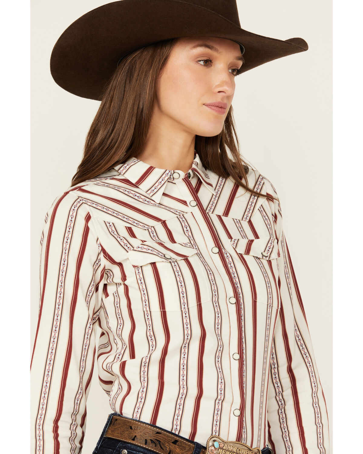 Shyanne Women's Rocksprings Striped Long Sleeve Snap Western Shirt