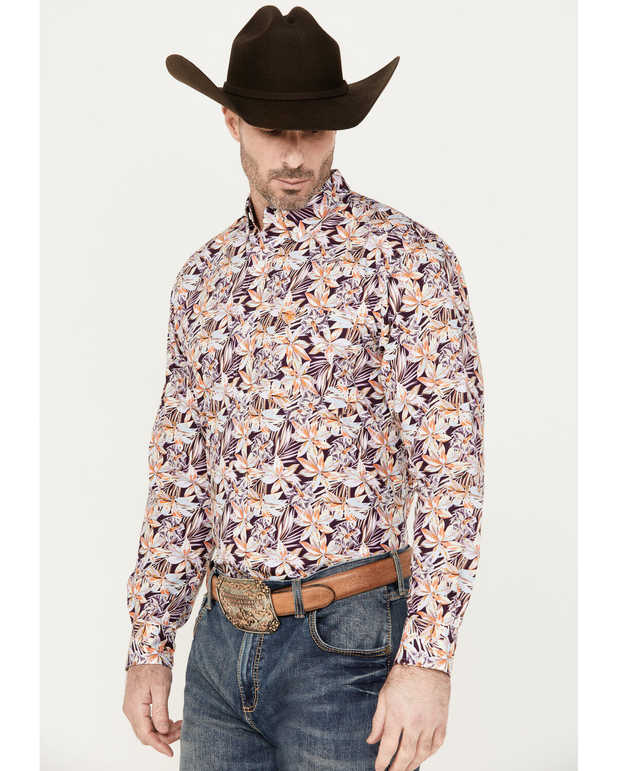 Ariat Men's Monte Print Button-Down Long Sleeve Western Shirt