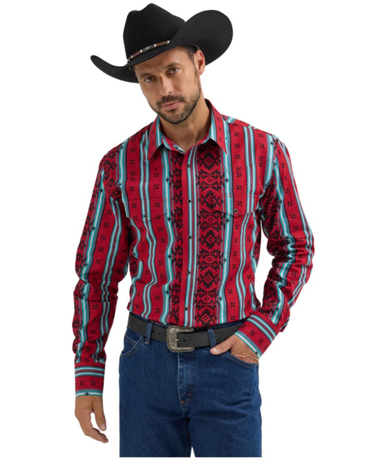 Wrangler Men's Checotah Sonoran Printed Long Sleeve Snap Western Shirt - Tall