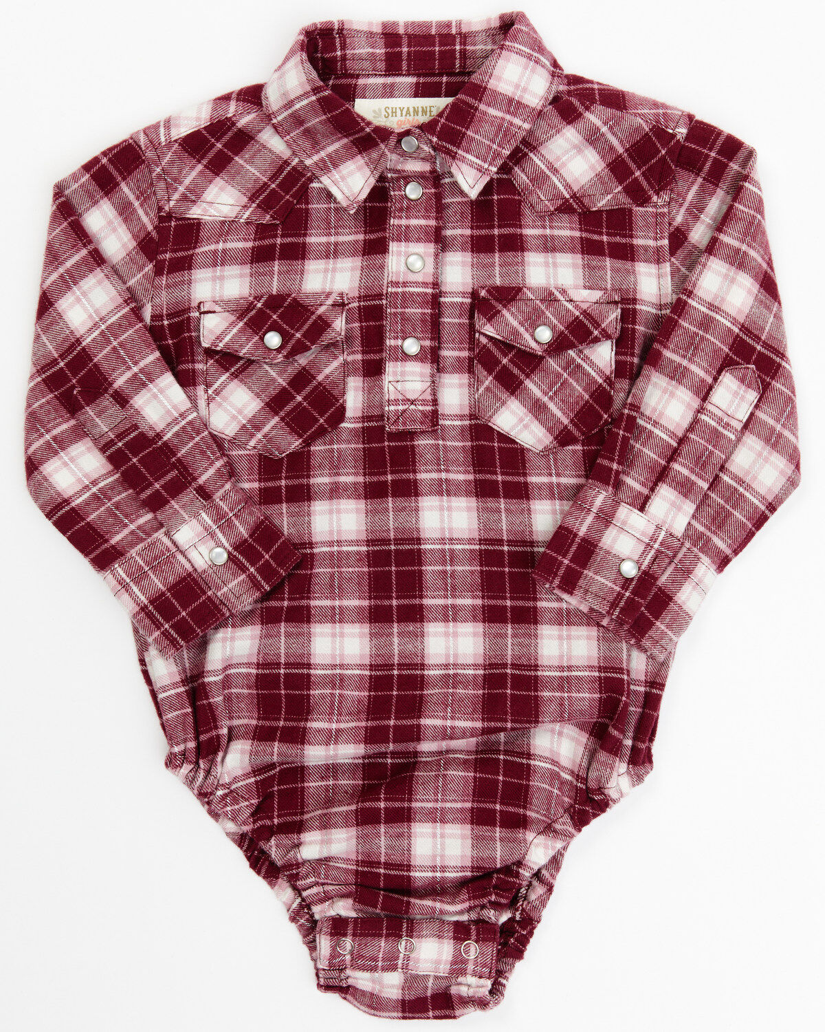 Shyanne Infant Girls' Holiday Plaid Print Long Sleeve Onesie