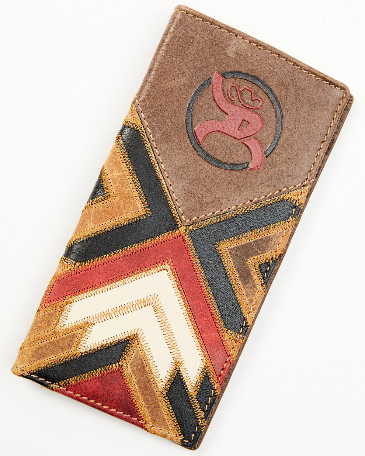 Hooey Men's Brown Patchwork Overlay Rodeo Wallet
