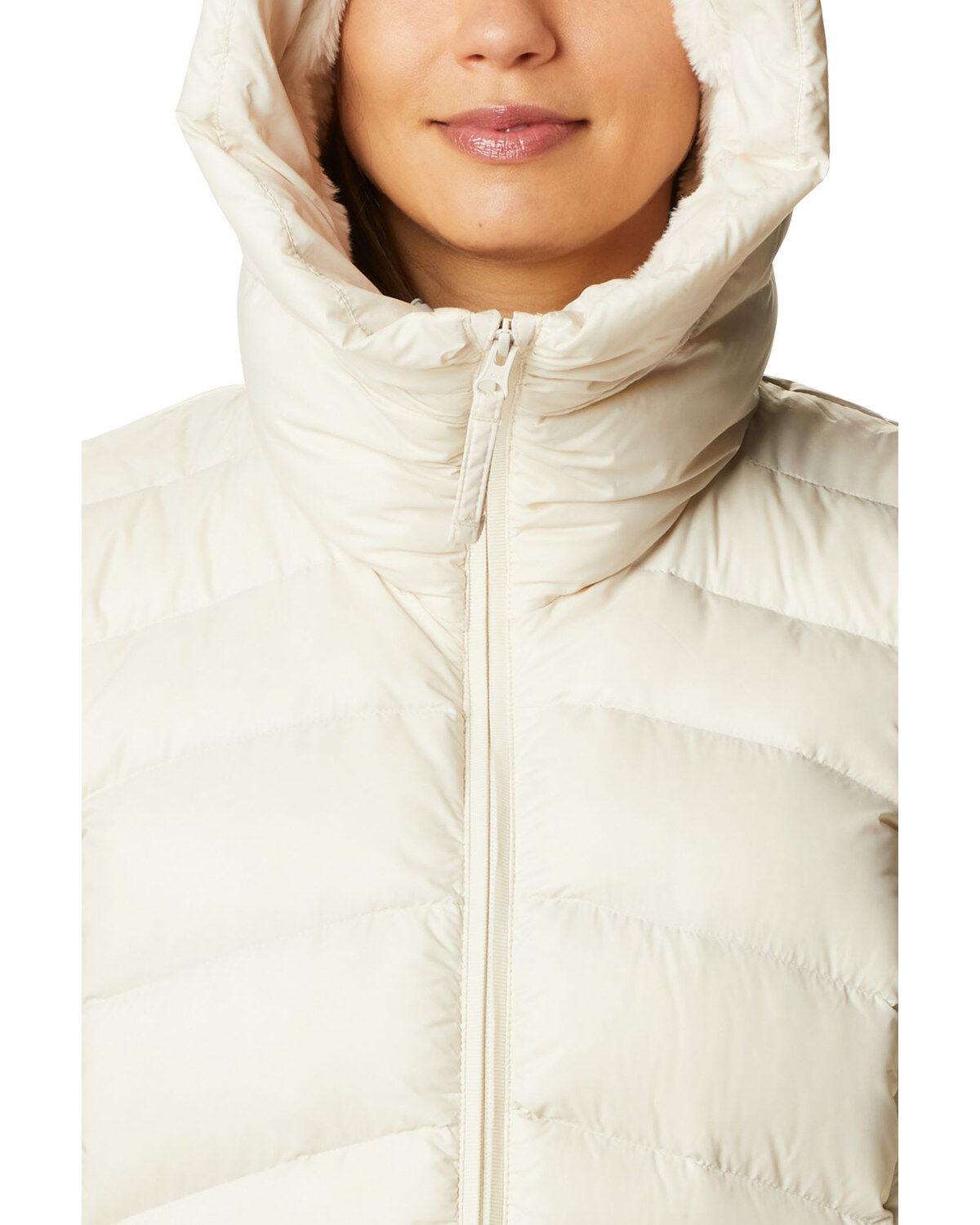 Columbia Women's Chalk Autumn Park Down Hooded Mid Jacket