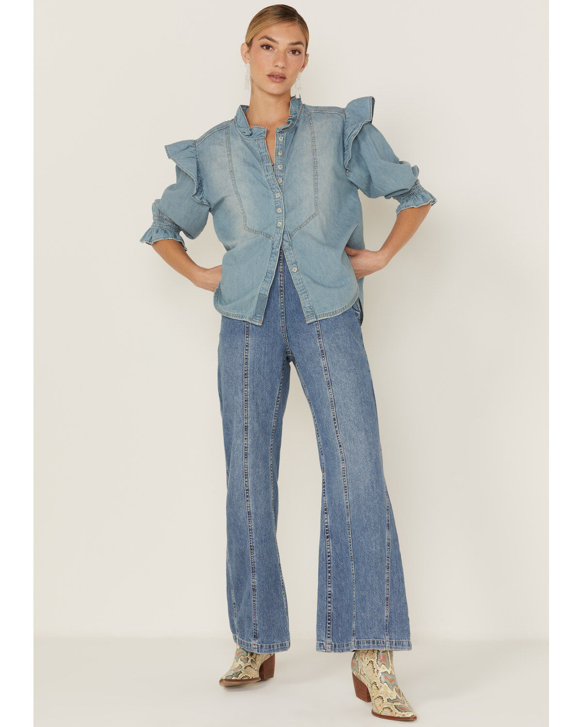 Free People Women's Louise Denim Top