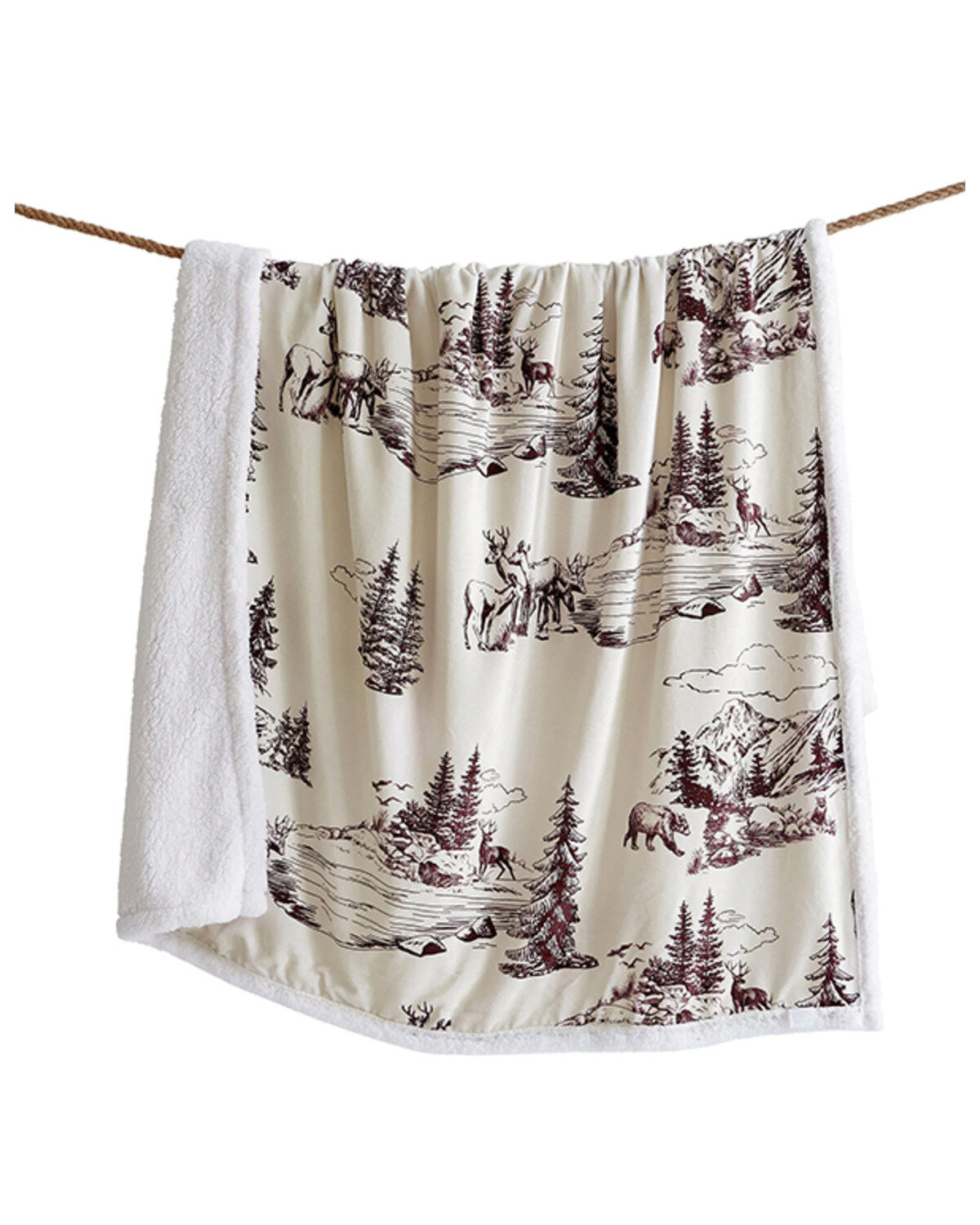 HiEnd Accents White Pine Sherpa Throw