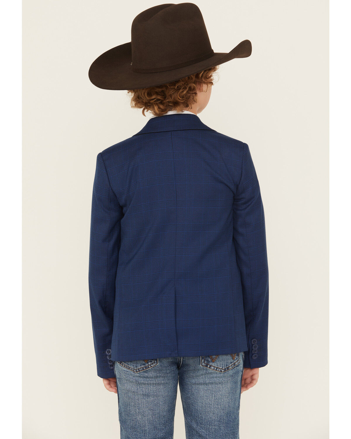 Rock & Roll Denim Boys' Plaid Print Blazer