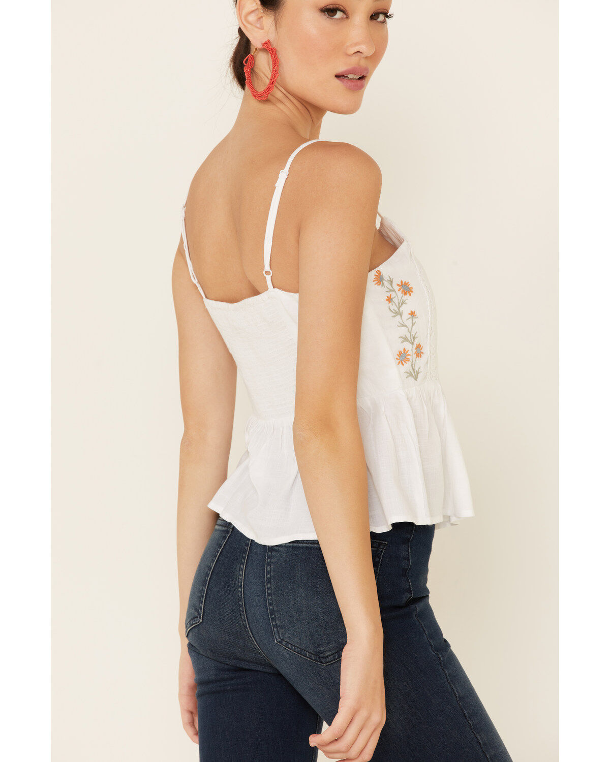 Patrons of Peace Women's Margo Floral Embroidered Cami Top