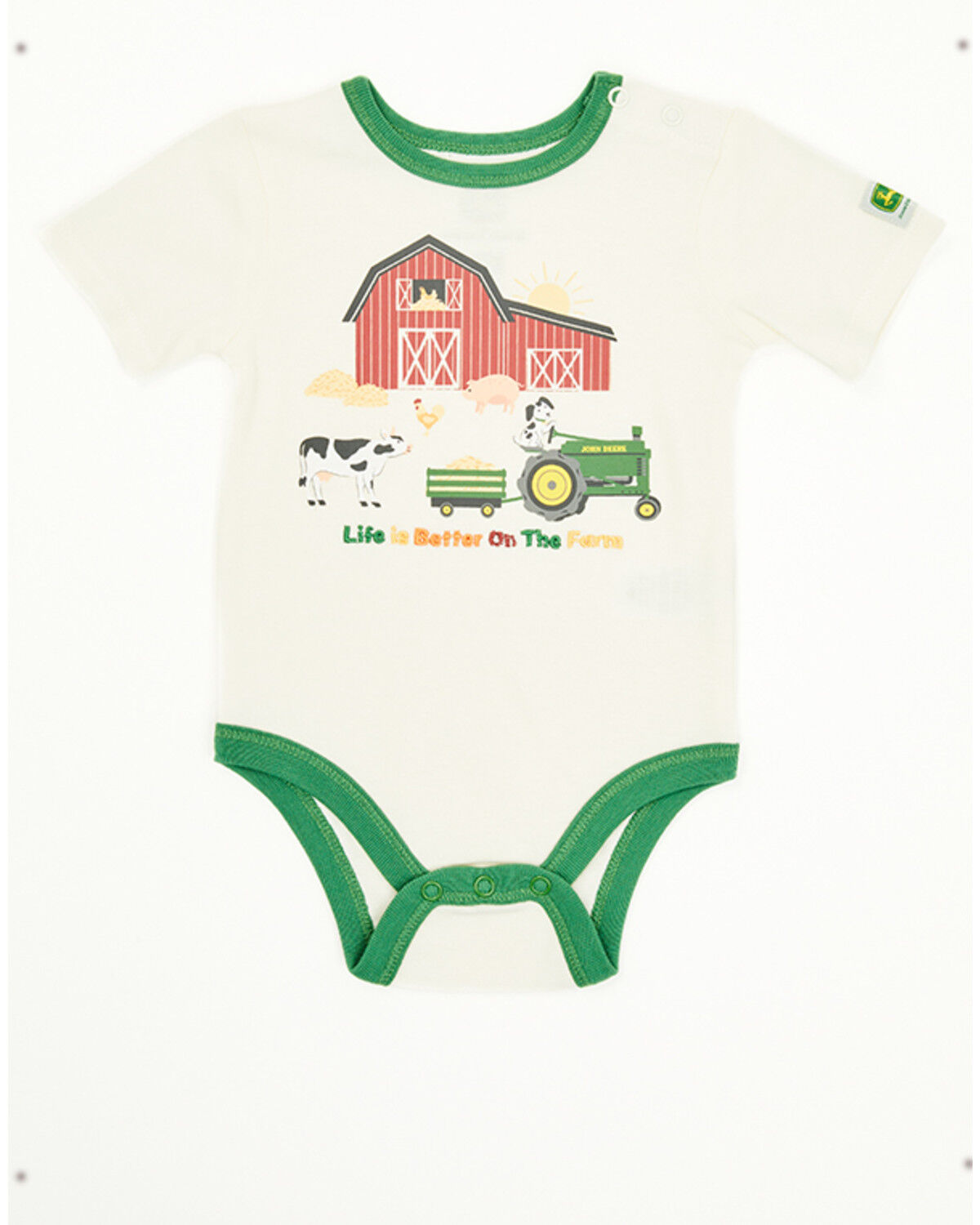 John Deere Infant Boys' Barnyard Short Sleeve Onesie