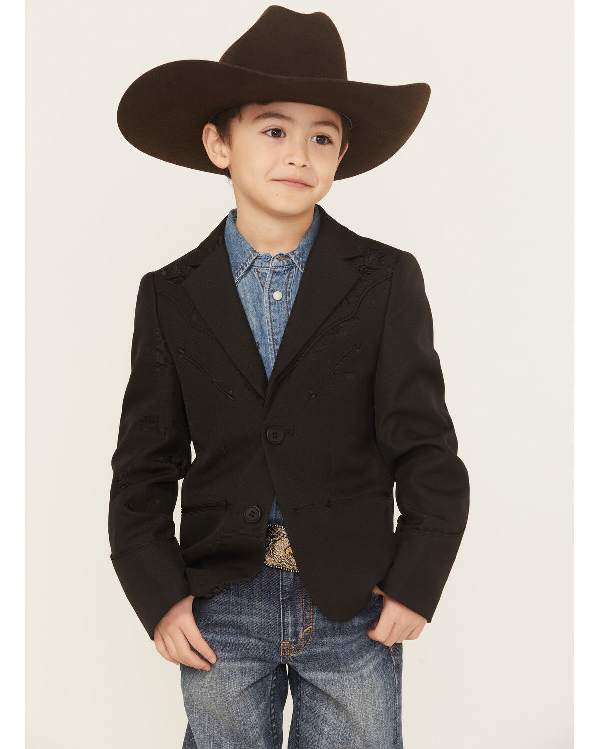 Scully Boys' Floral Embroidered Button-Down Sportcoat