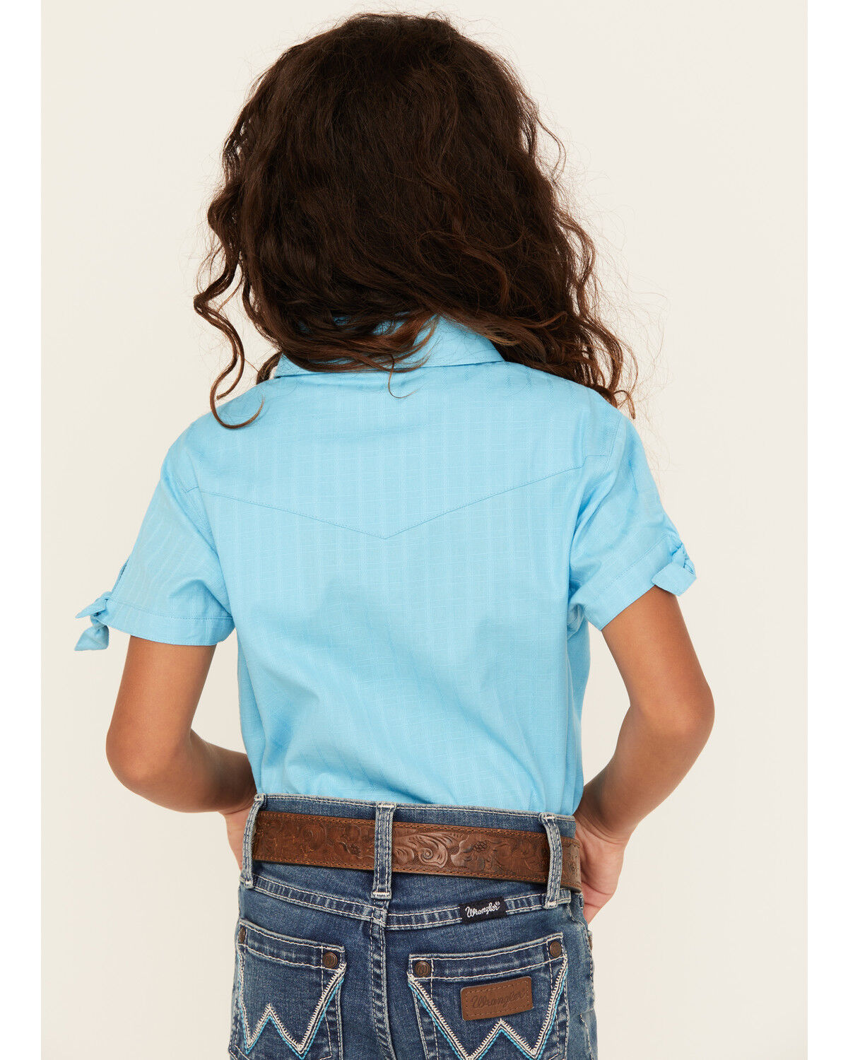 Shyanne Girls' Shadow Dobby Print Short Sleeve Snap Western Shirt