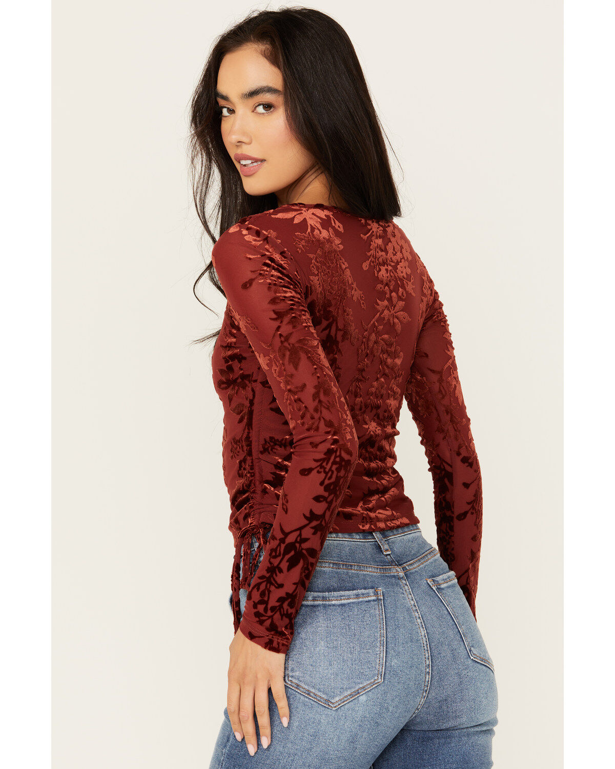 Shyanne Women's Side Tie Long Sleeve Top