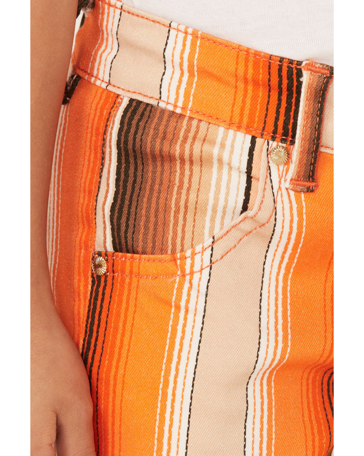 Ranch Dress'n Girls' Multi Sunset Serape Stripe High Rise Flare Jean