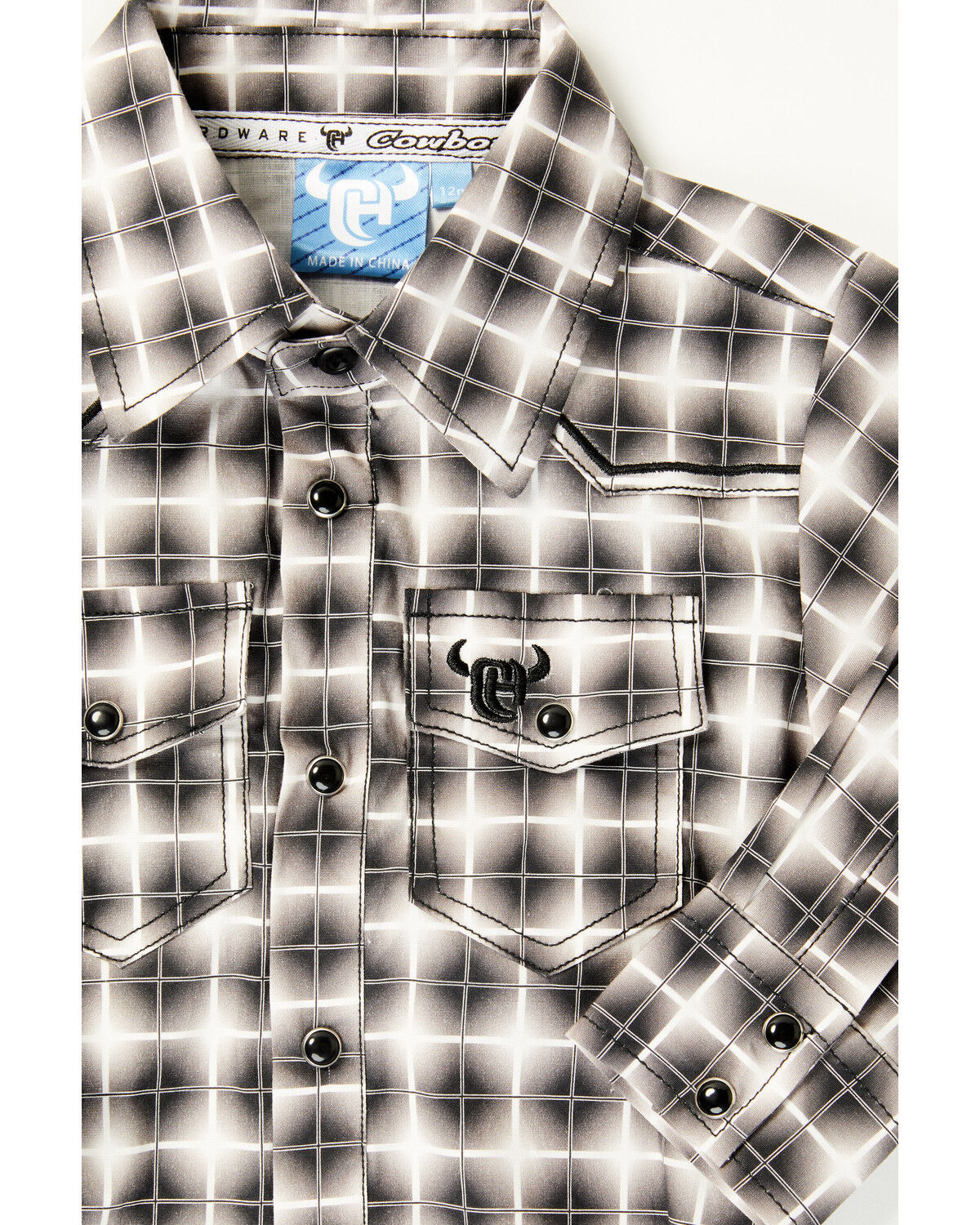 Cowboy Hardware Infant Boys' Cubed Print Long Sleeve Snap Onesie