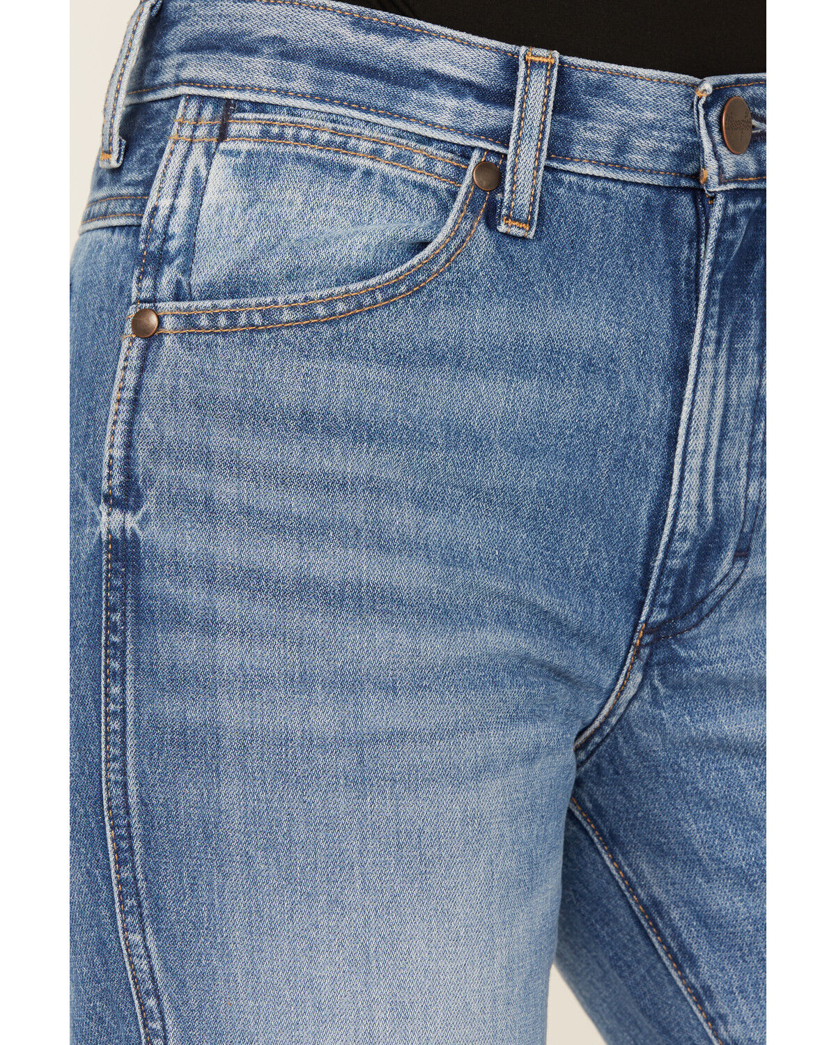 Wrangler Women's Medium Wash Bandit Wrancher Mid Rise Bootcut Denim Jeans
