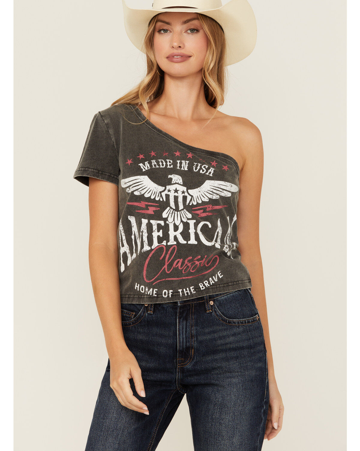 Youth in Revolt Women's Americana One Shoulder Tee