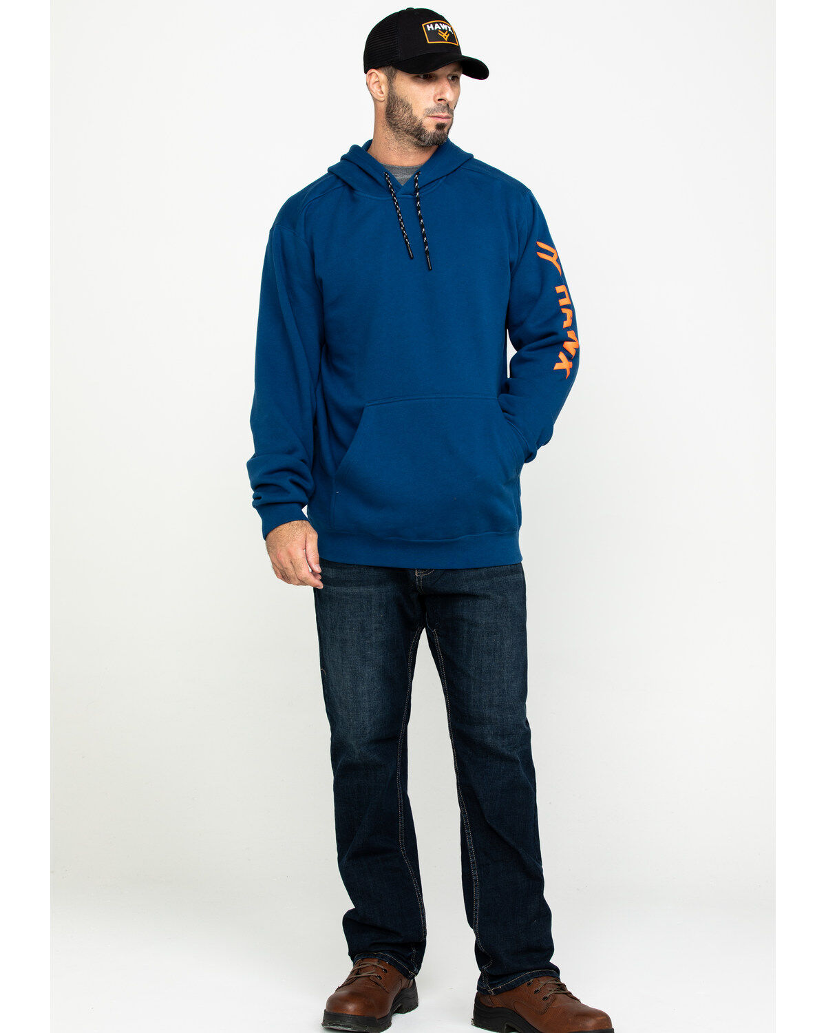 HawX™ Men's Logo Sleeve Performance Fleece Hooded Work Sweatshirt - Big & Tall