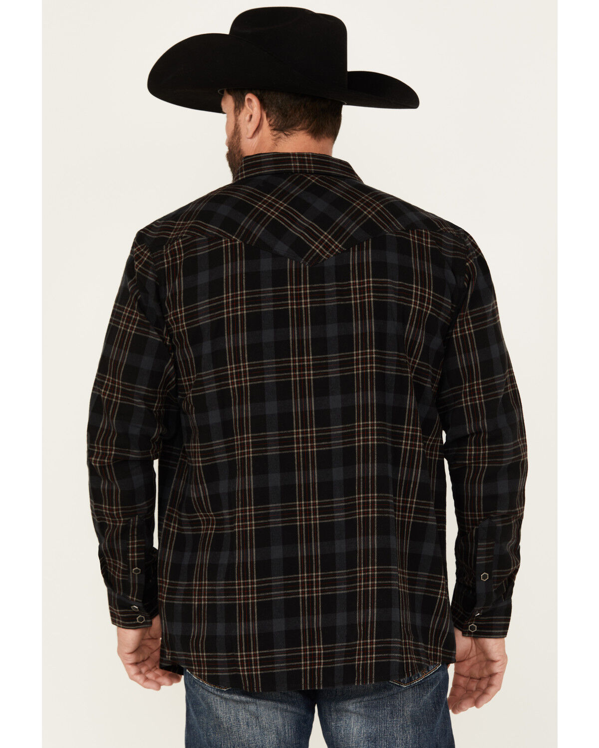 Moonshine Spirit Men's Giggin Plaid Print Long Sleeve Snap Western Shirt