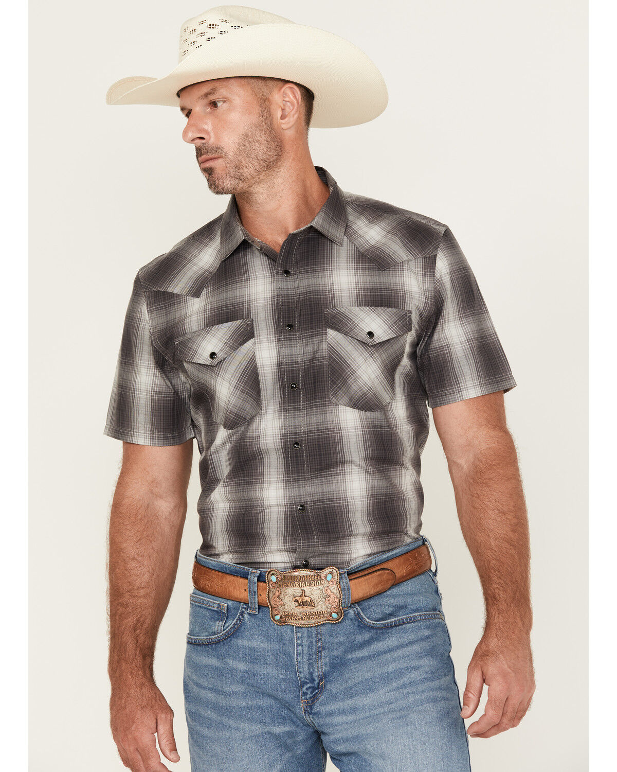 Pendleton Men's Boot Barn Exclusive Frontier Plaid Print Short Sleeve Snap Western Shirt