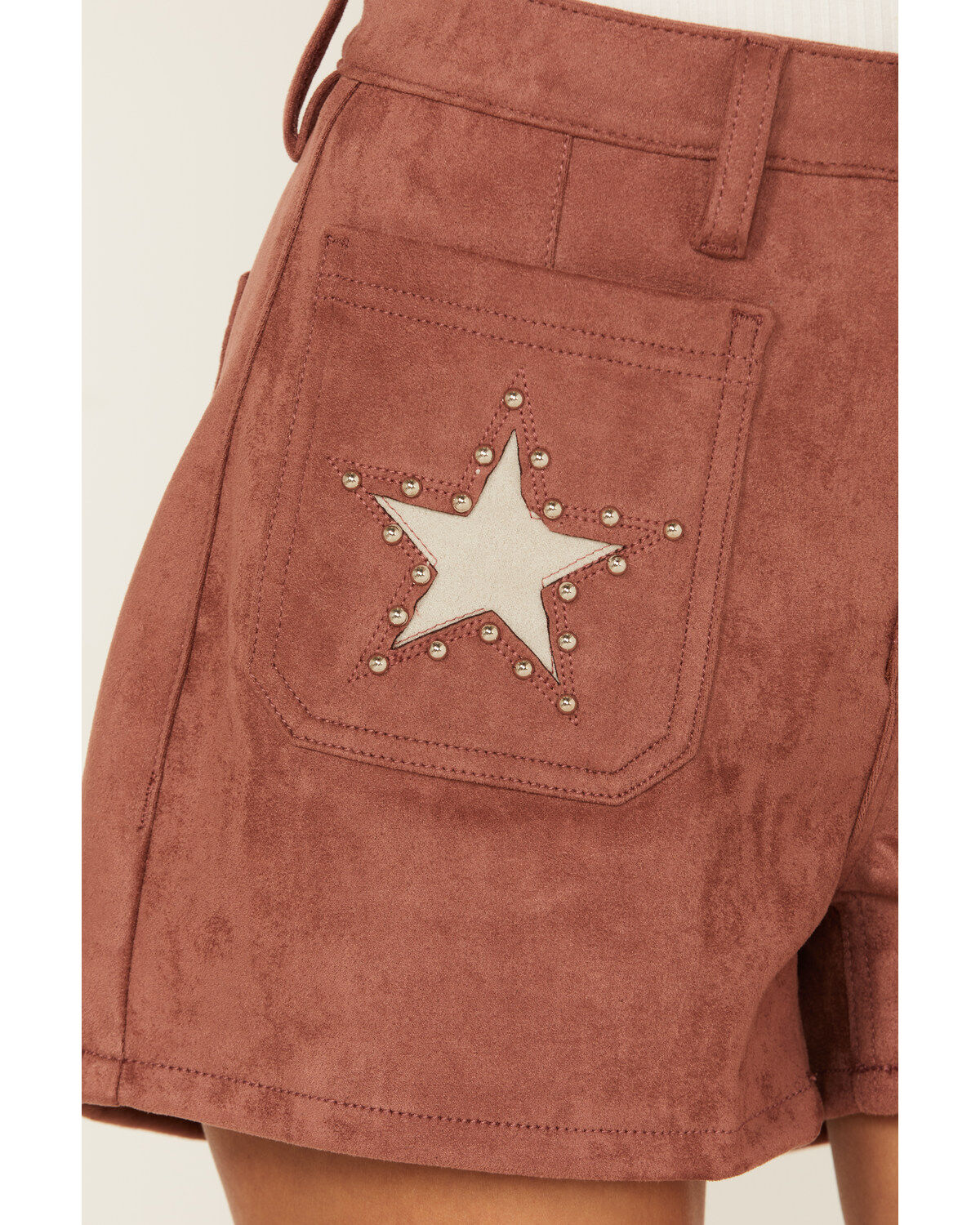 Rock & Roll Denim Women's High Rise Star Microsuede Shorts