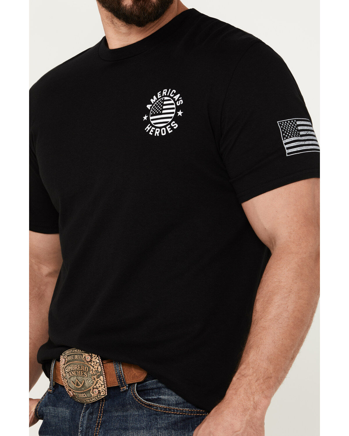 Buck Wear Men's America's Heroes Short Sleeve Graphic T-Shirt