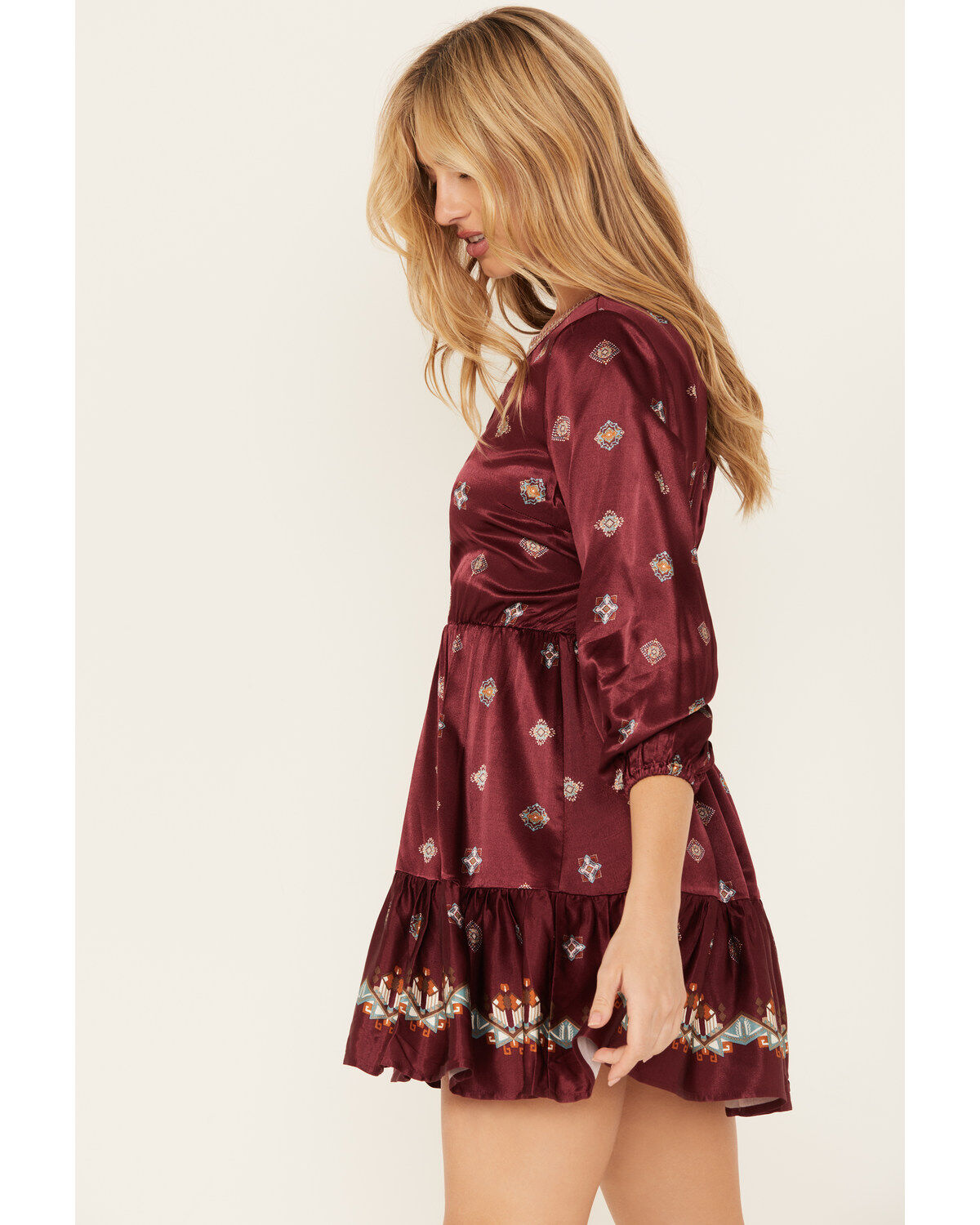 Shyanne Women's Border Southwestern Printed Mini Dress