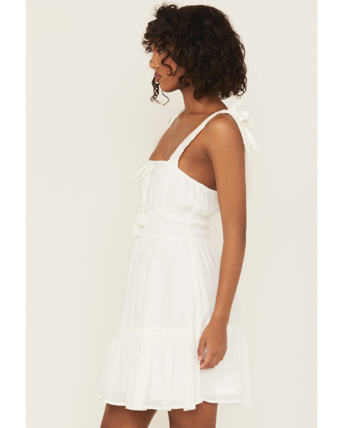 Ash & Violet Women's Solid Bow Sleeveless Mini Dress