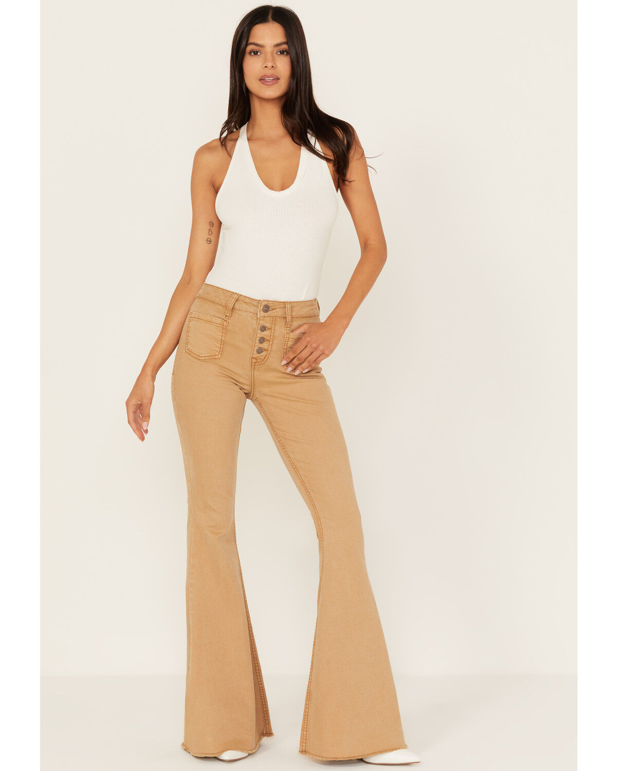 Shyanne Women's Iced Coffee High Rise Stretch Super Flare Jeans