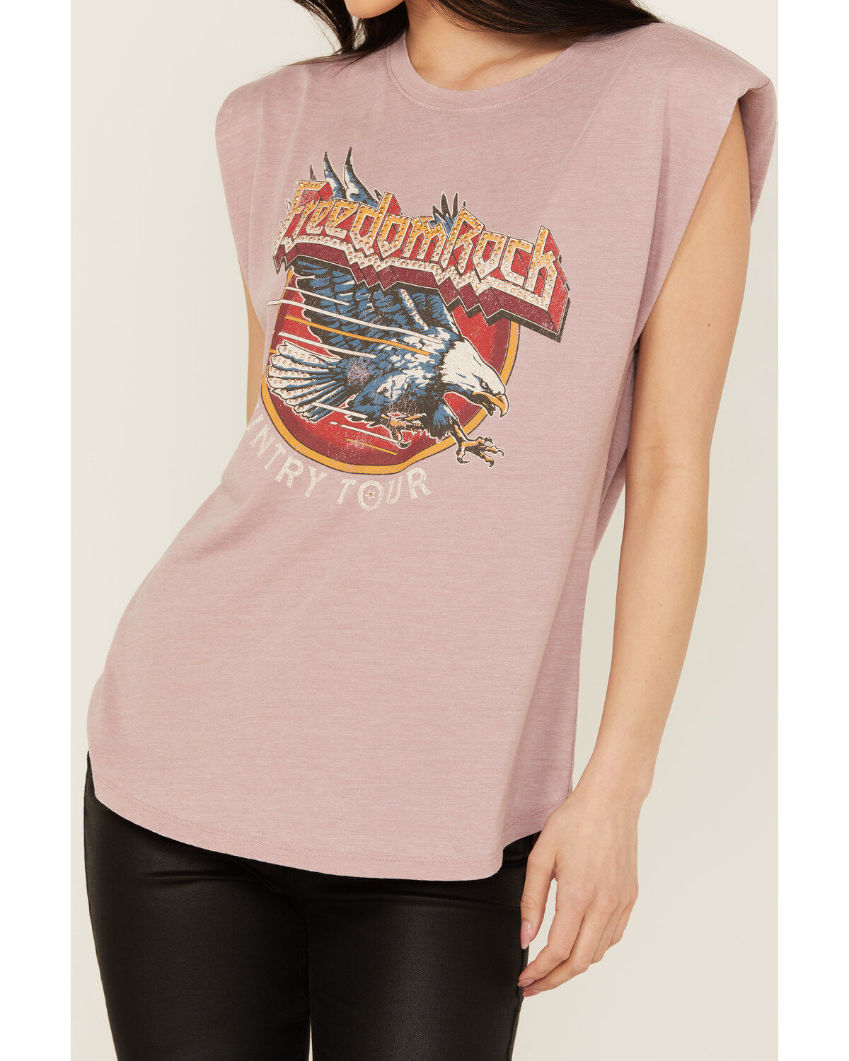 Blended Women's Freedom Rock Shoulder Pad Muscle Tee