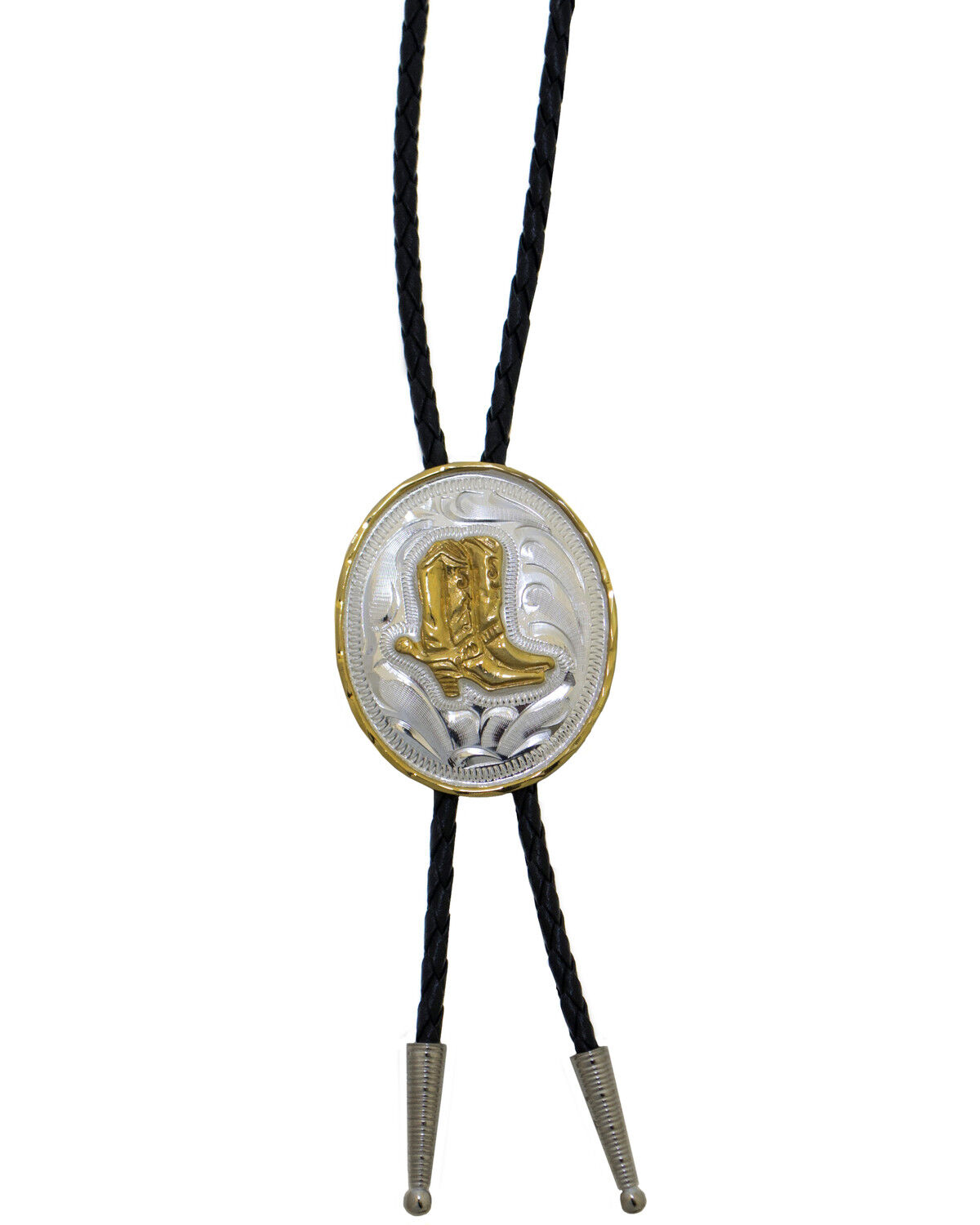 Western Express Men's German Silver Boots Bolo Tie