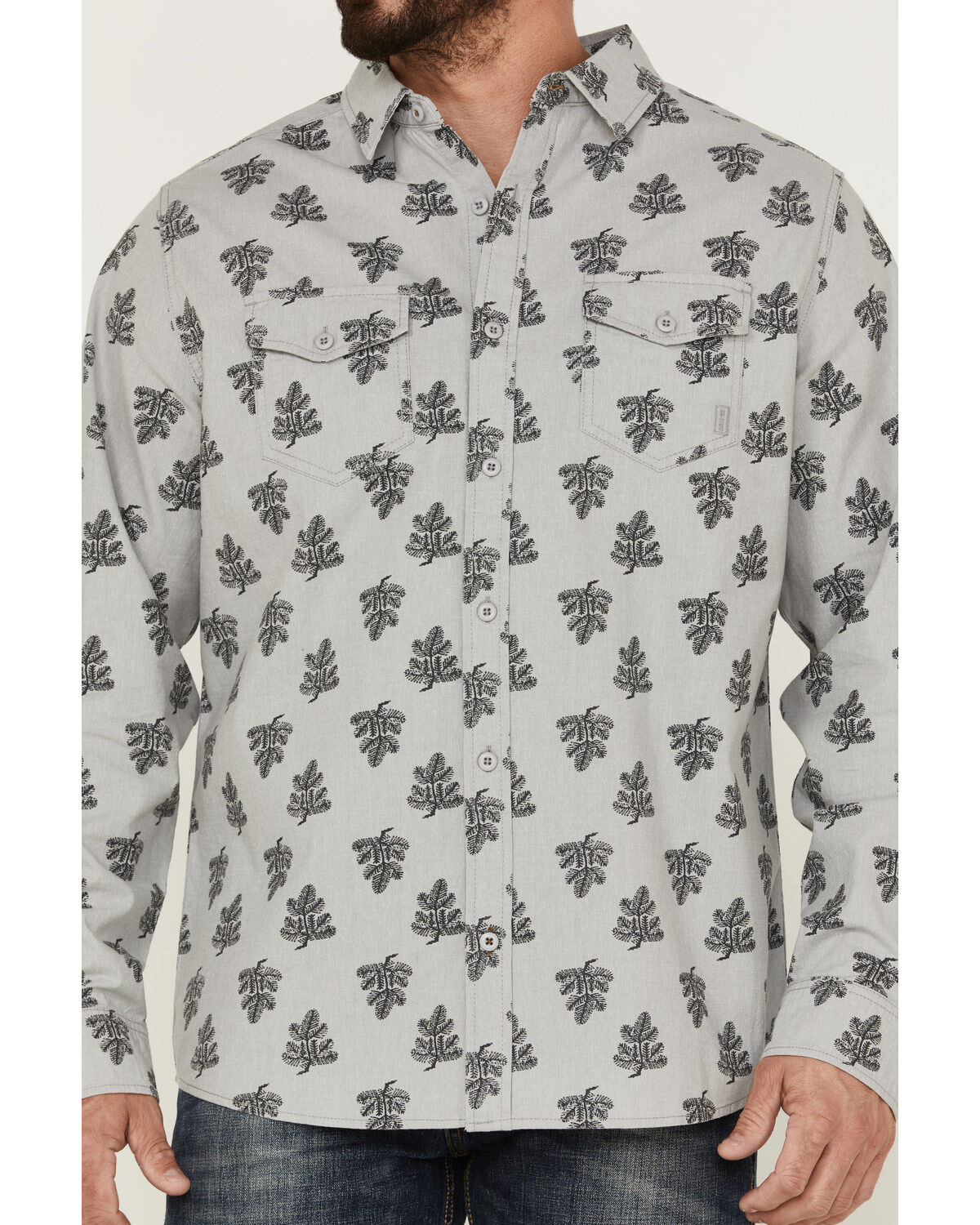 Brothers and Sons Men's All-Over Floral Print Long Sleeve Button Down Western Shirt