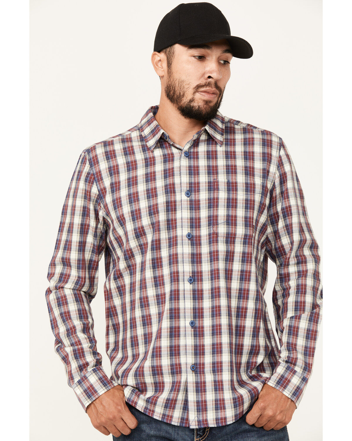 Brothers and Sons Men's Dawson Plaid Print Long Sleeve Button Down Western Shirt