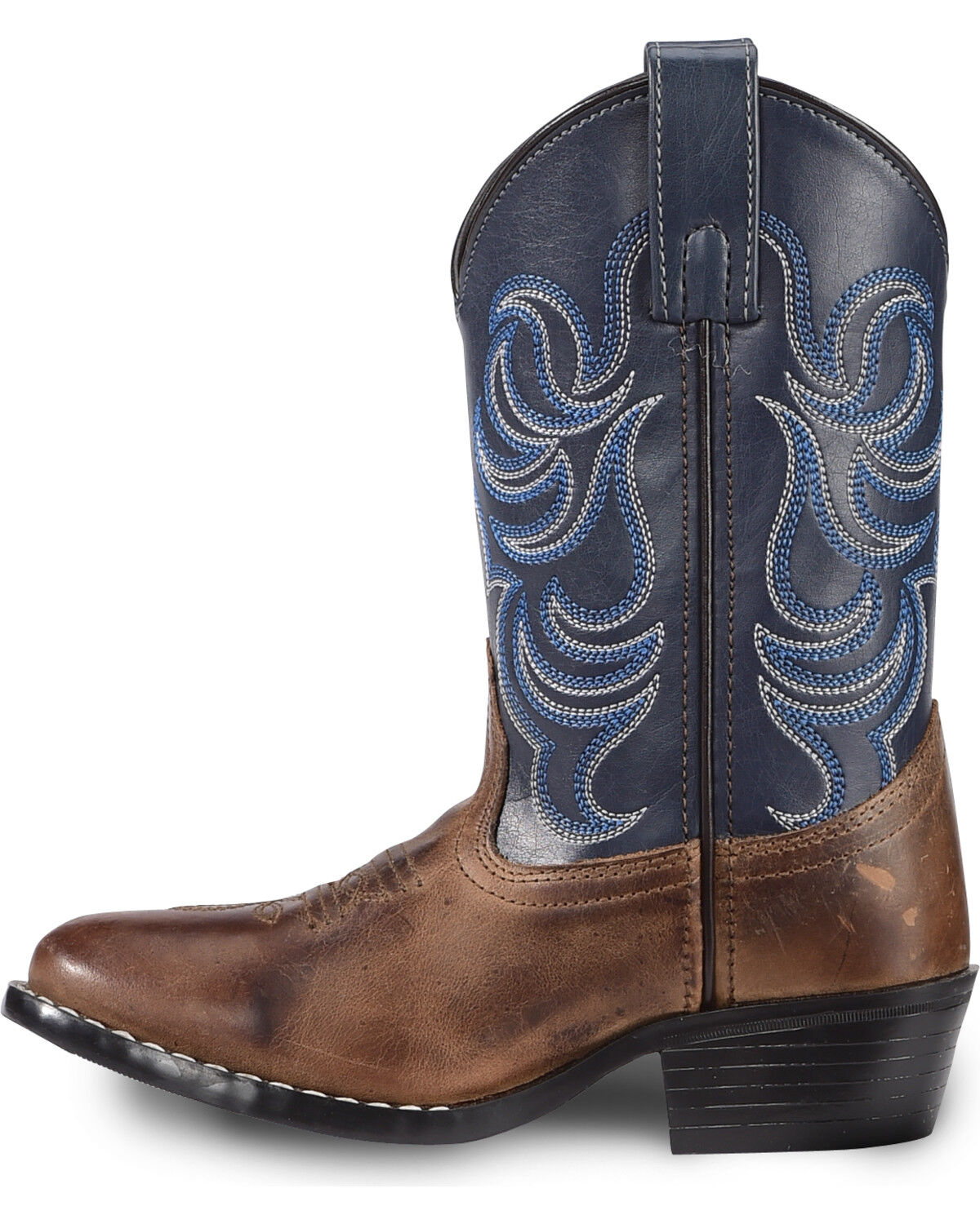 Cody James Boys' Holt Two-Tone Embroidered Western Boots - Round Toe