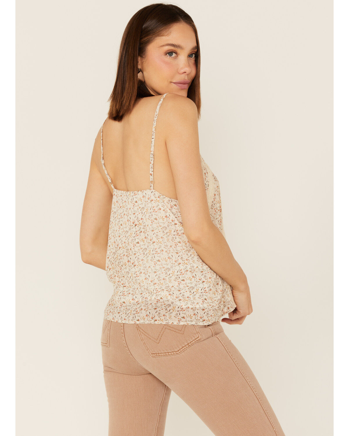 Miss Me Women's Ditsy Floral Lace Cami Top