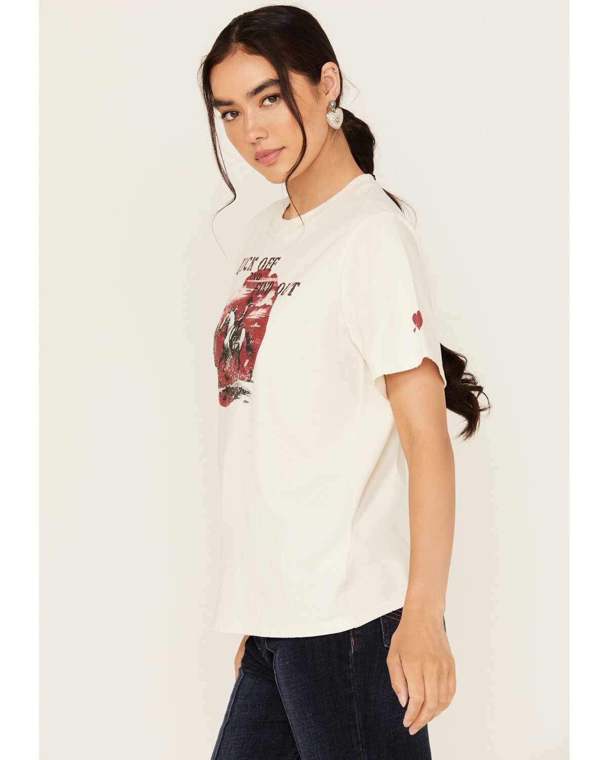 Idyllwind Women's Buck Off and Find Out Short Sleeve Graphic Tee