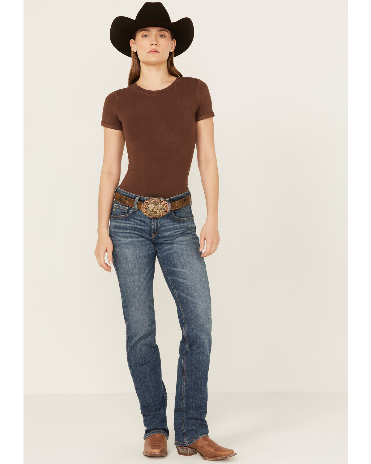 Ariat Women's Abigail Dark Wash Perfect Rise Straight Stretch Denim Jeans