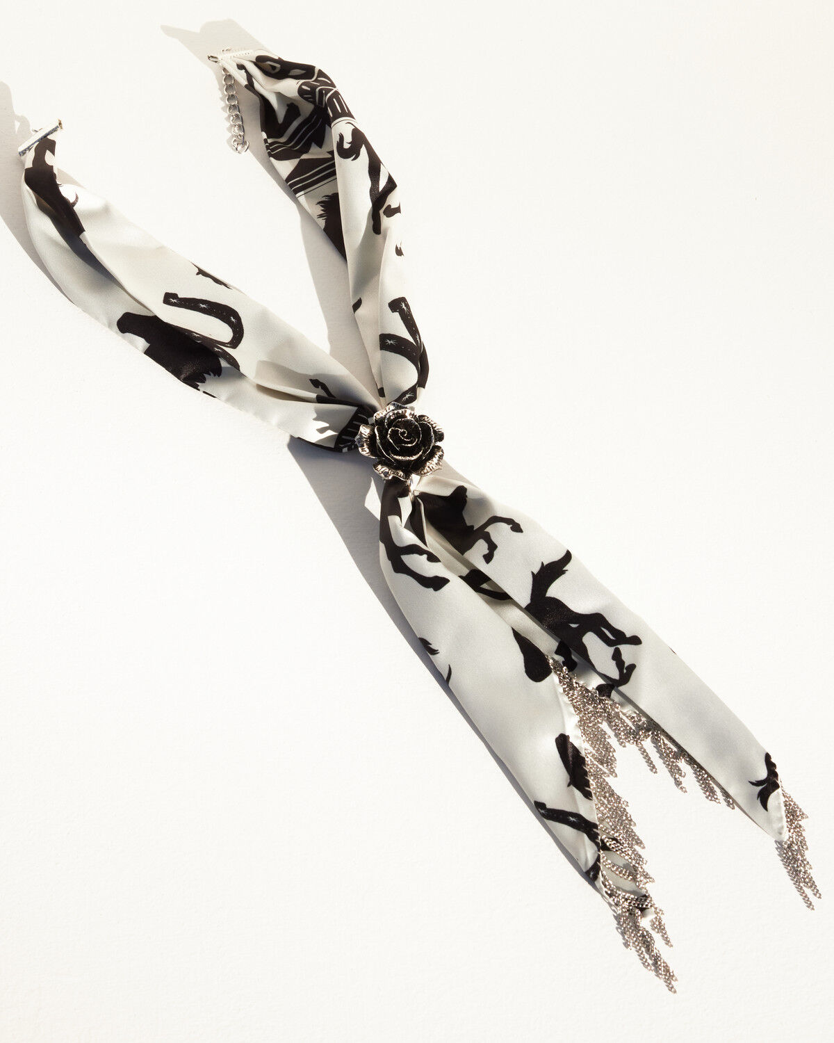 Idyllwind Women's Georgia Chain Fringe Bandana Necklace with Rose Slider