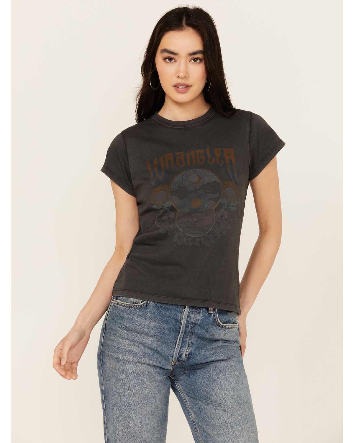 Wrangler Women's Floral Print Short Sleeve Graphic Tee