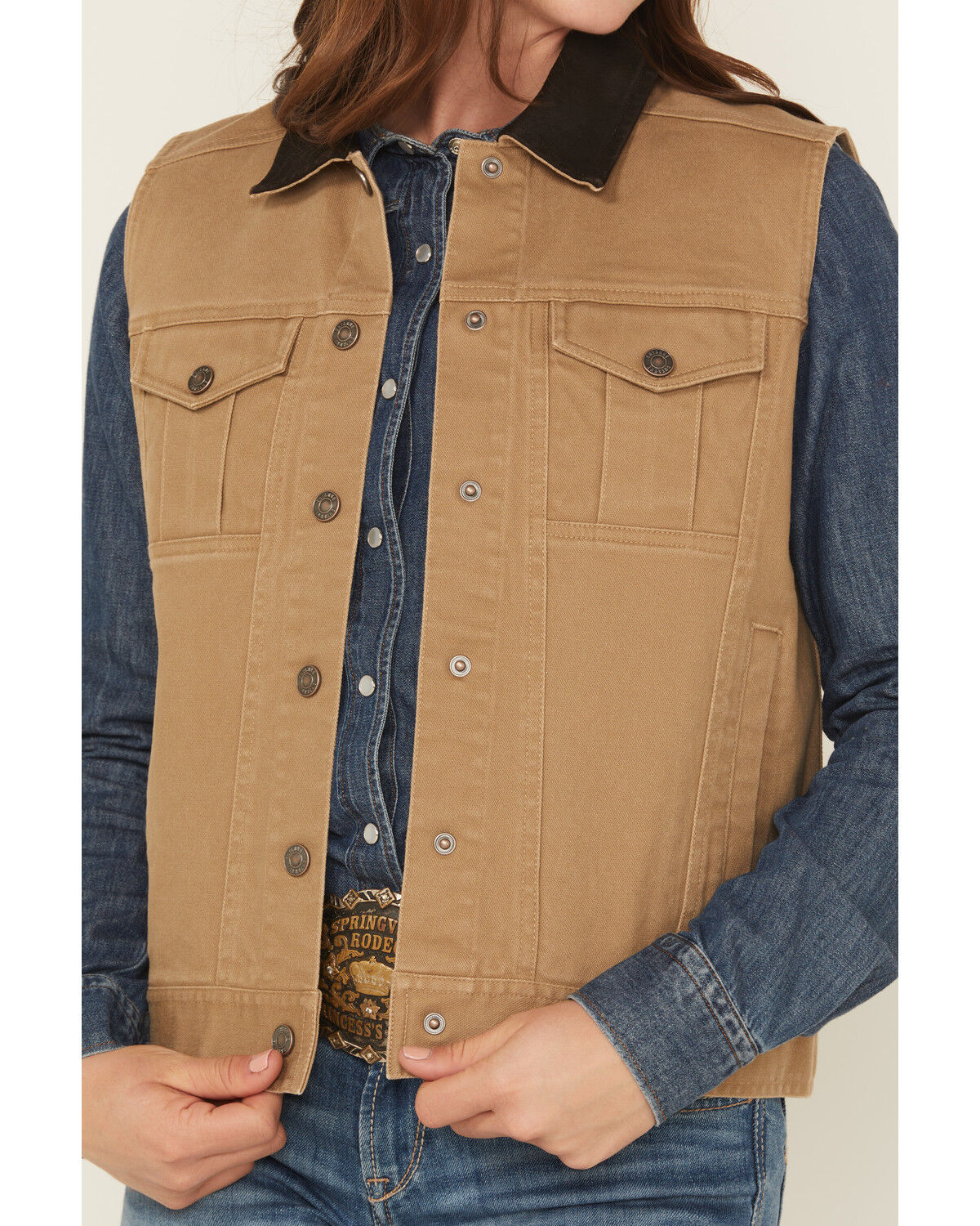 Shyanne Women's Twill Button-Down Utility Vest