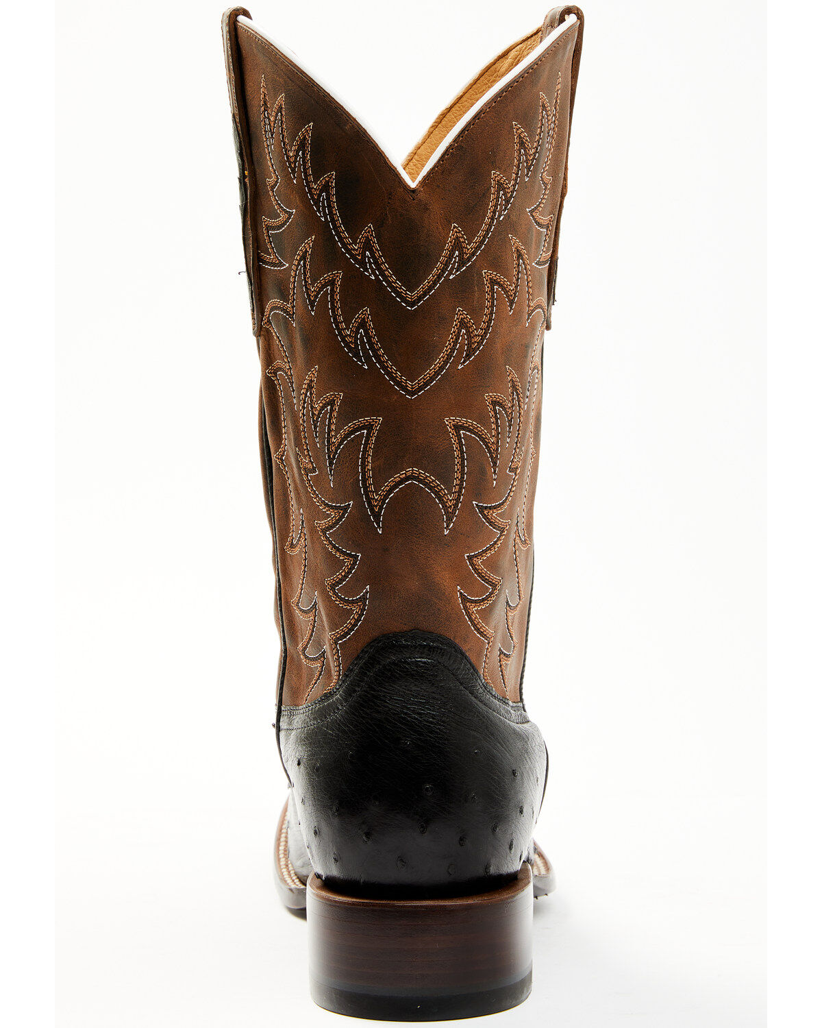 Cody James Men's Saddle Black Full-Quill Ostrich Exotic Western Boots - Broad Square Toe