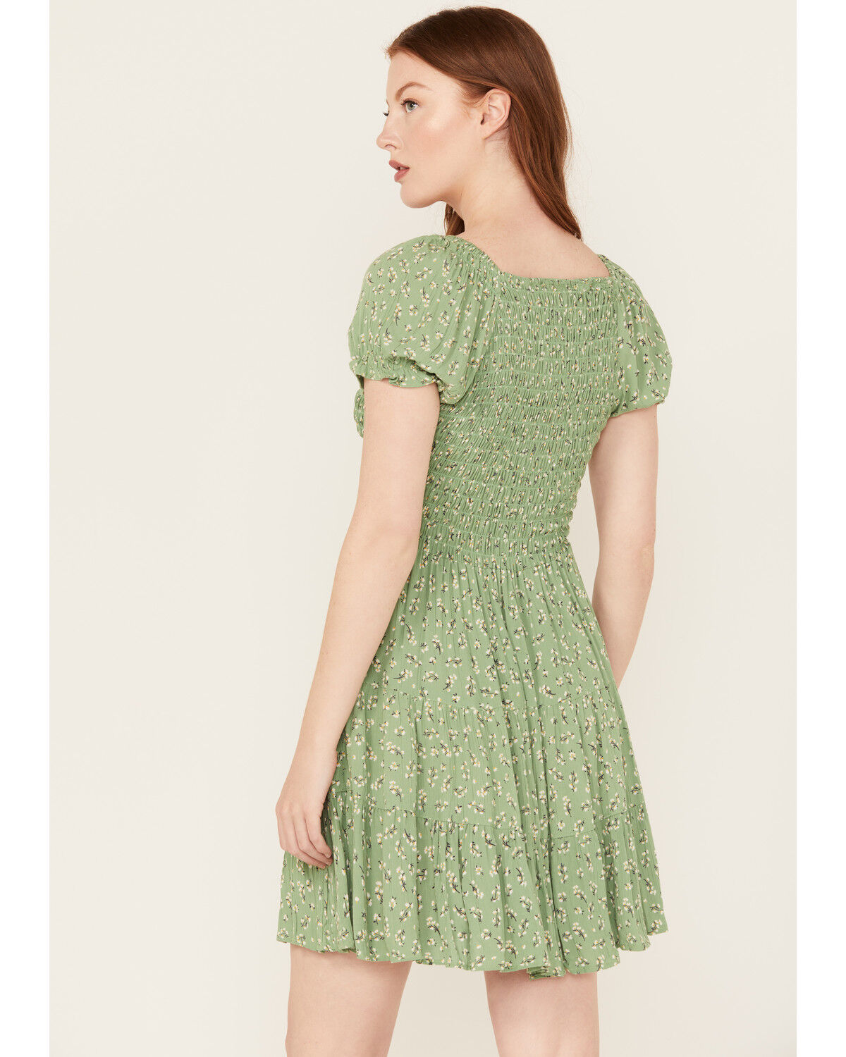 Angie Women's Floral Print Short Sleeve Mini Dress