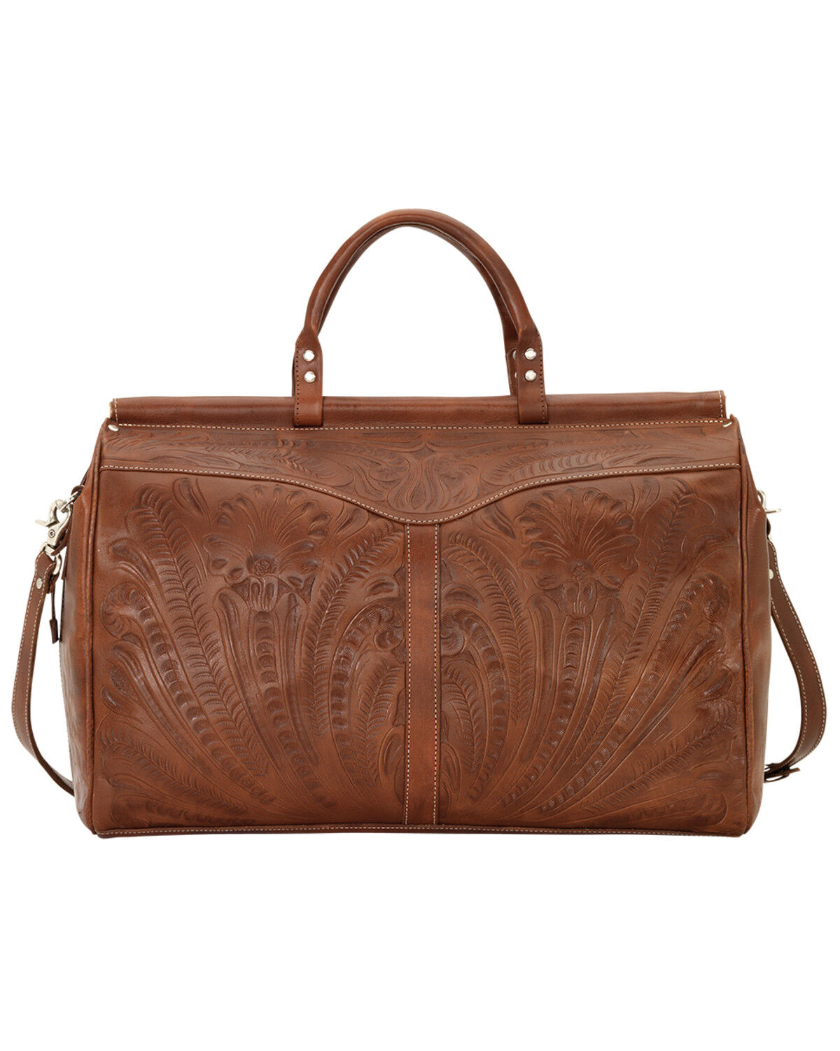 American West Antique Tan Leather Duffel Bag