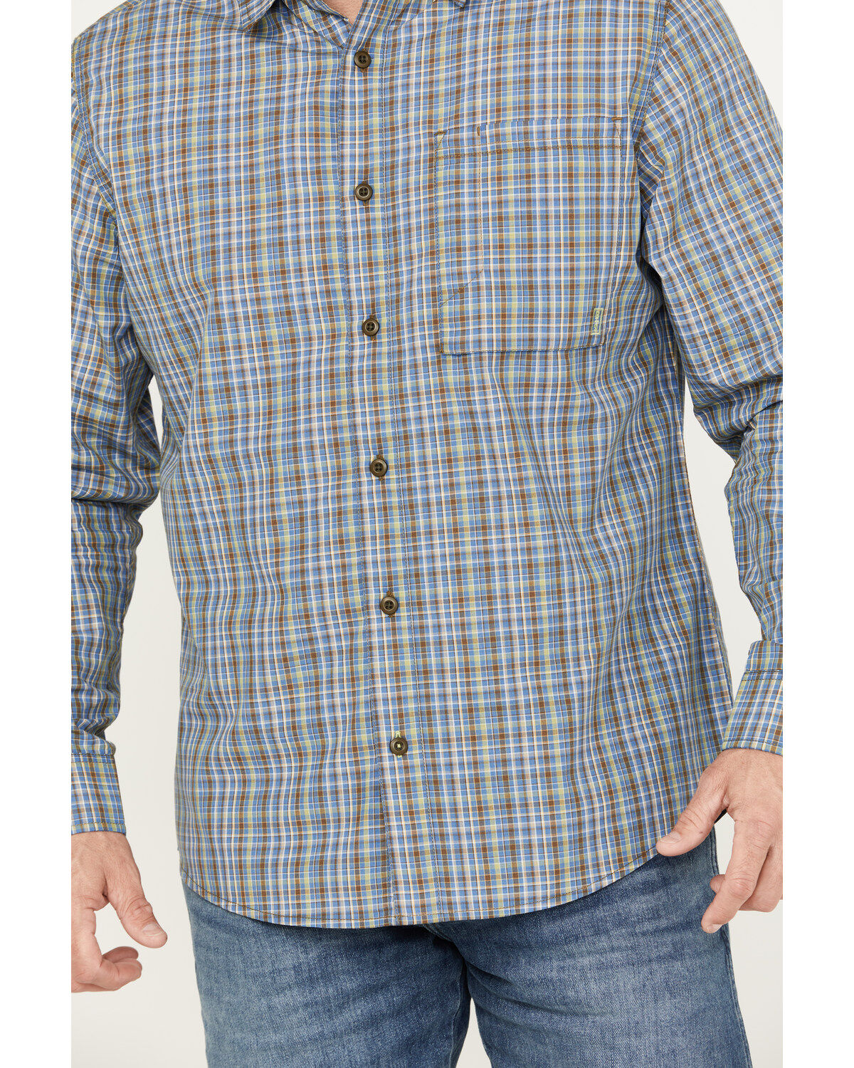 Brothers and Sons Men's Wewoka Plaid Print Long Sleeve Button-Down Western Shirt