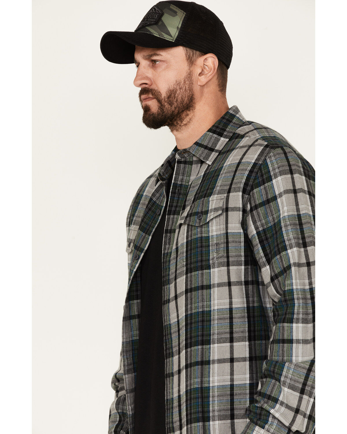 Brothers and Sons Men's Plaid Print Long Sleeve Button Down Flannel Shirt