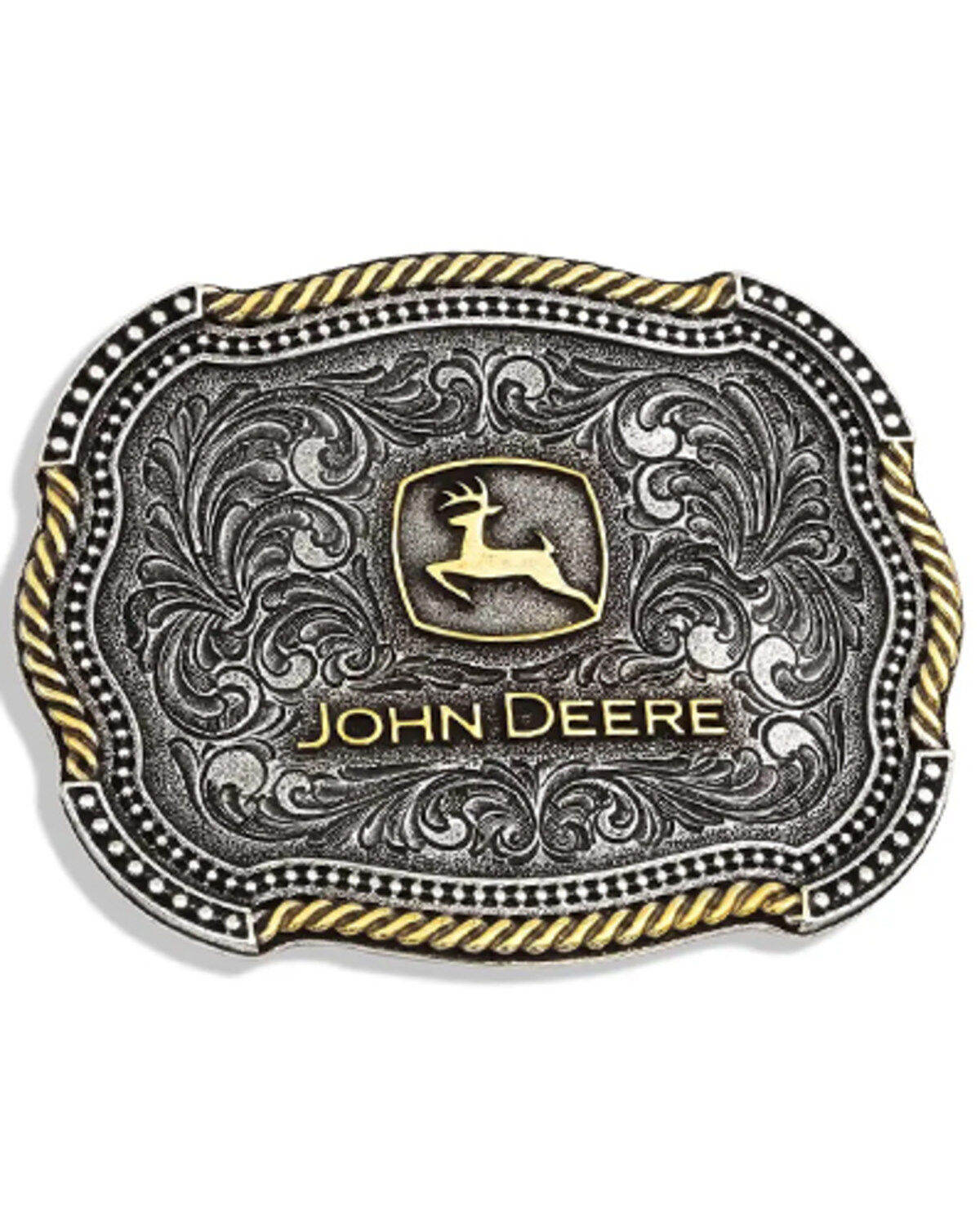 Montana Silversmiths Men's John Deere Scalloped Duo Belt Buckle